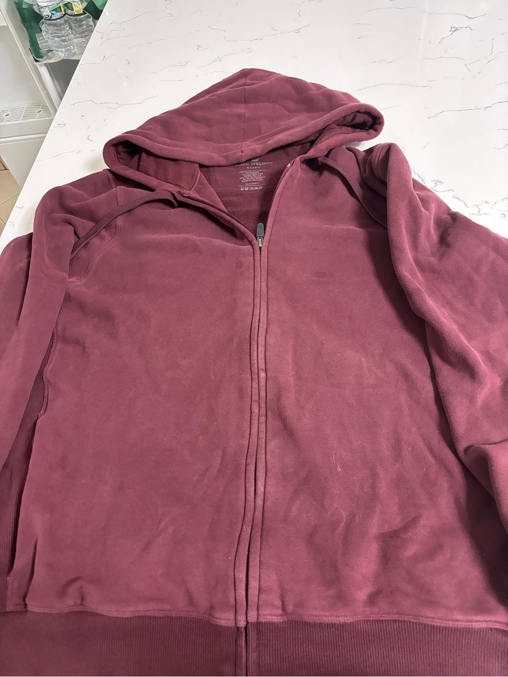 Mack Weldon Maroon Full-Zip Hoodie